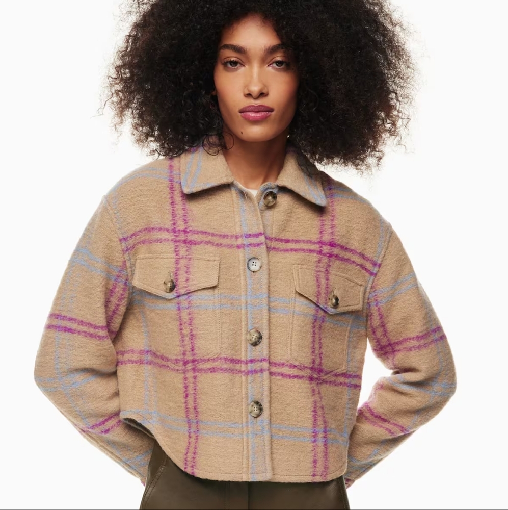 EUC Aritzia The Ganna Cropped Shirt Jacket Size L